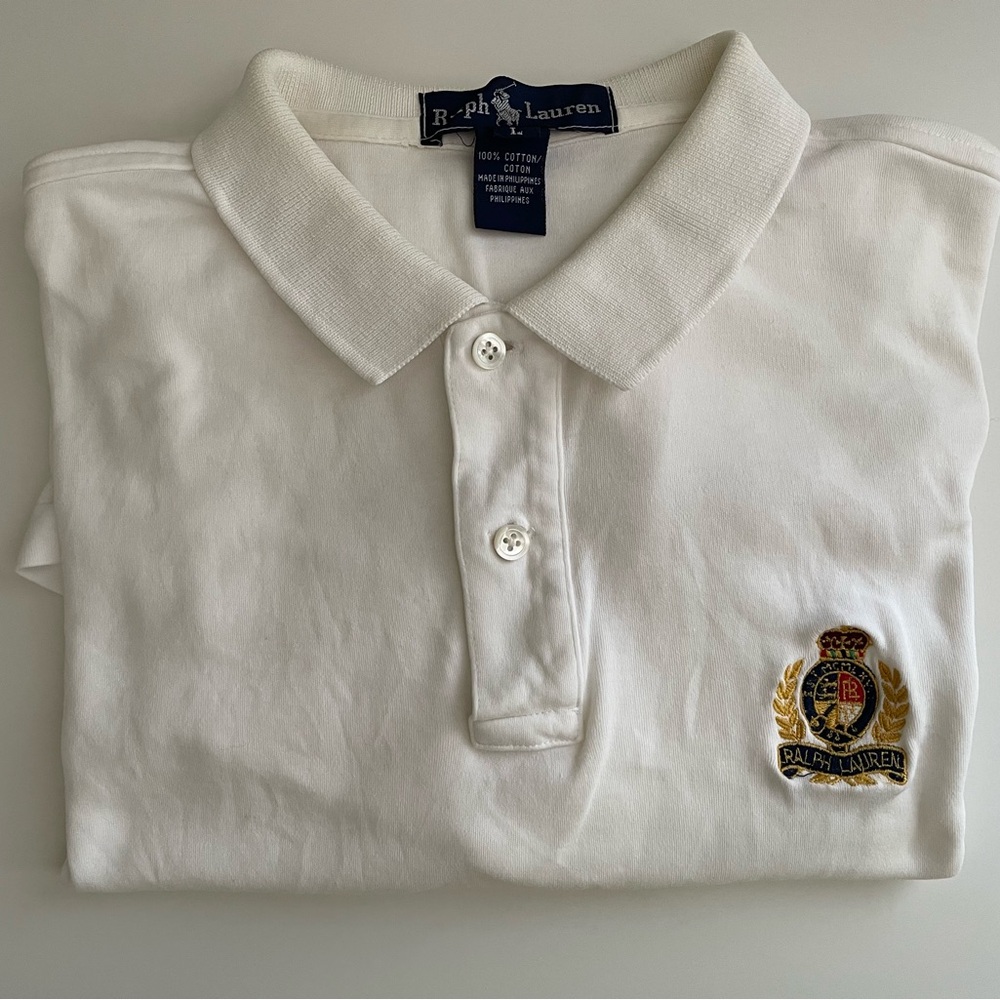 Ralph Lauren White Polo Shirt with Embroidered Crest